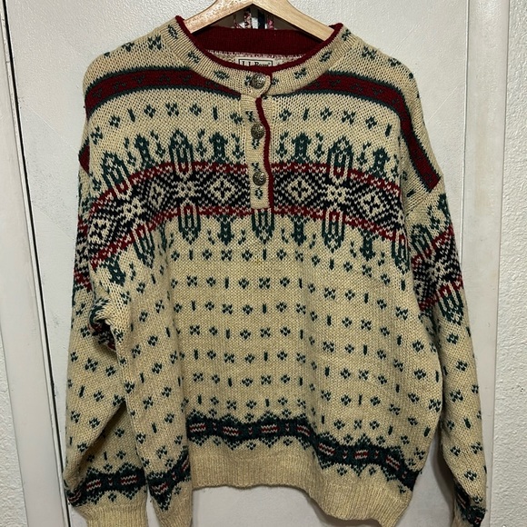 Vintage L.L. Bean Nordic Holiday Sweater Large main image 0